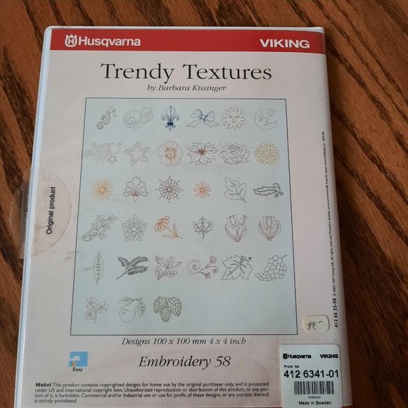 Husqvarna Viking Embroidery  Trendy Textures #58 For Designer 1 And PC - Picture 2 of 5